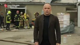 Роман Романюк на месте пожара в Луцке 14 октября 2026 года