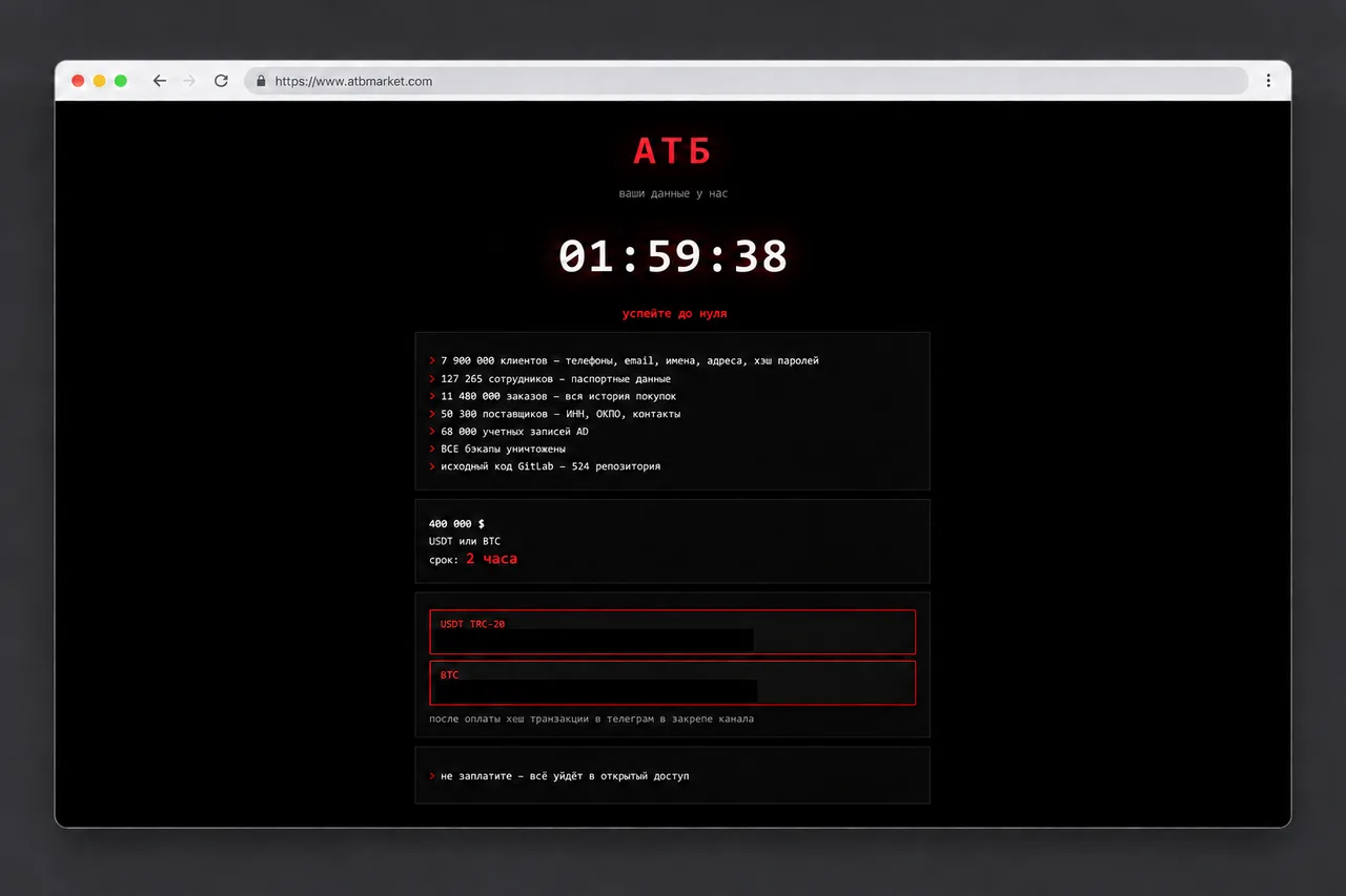 Взлом АТБ: семплы данных и учебная модель атаки на GitHub