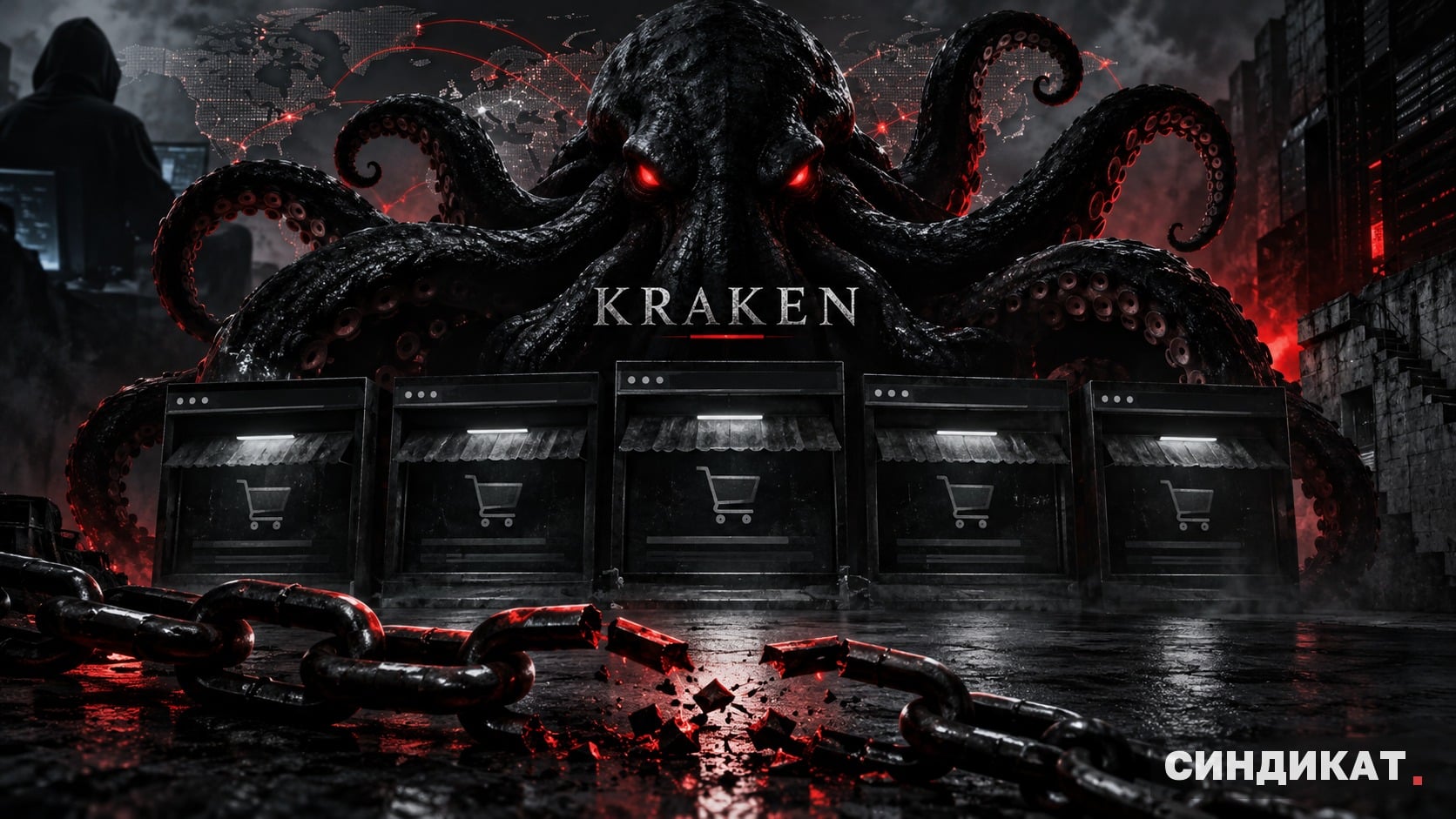 На пяти обменниках Kraken Market заметили баннеры от имени ГУНК